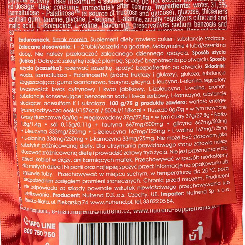Nutrend Endurosnack gel energetico Bustina di albicocca 75 g 3