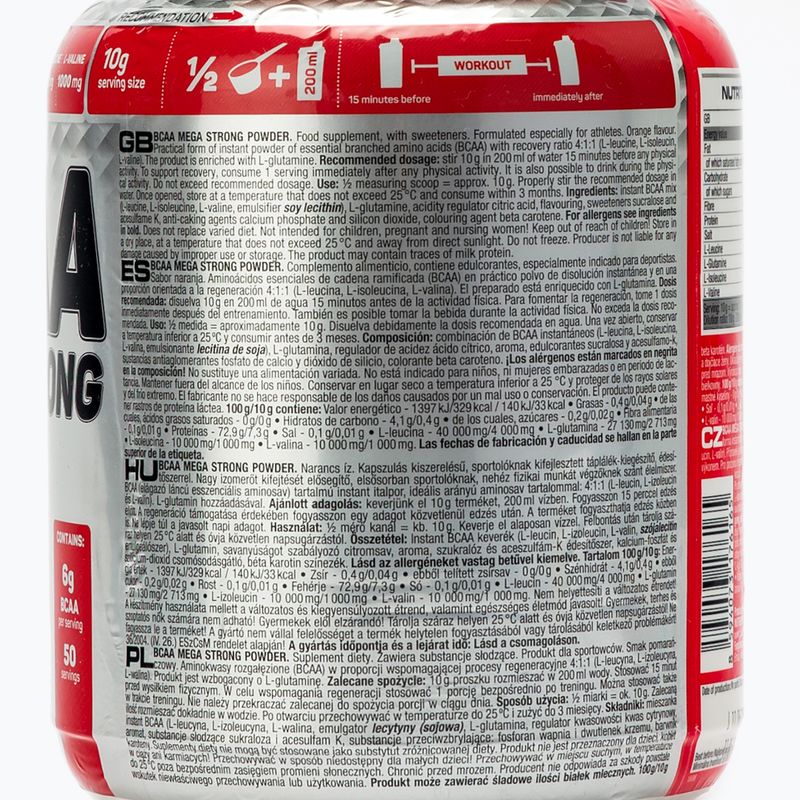 BCAA Nutrend Mega Strong Polvere Arancione 500 g 2