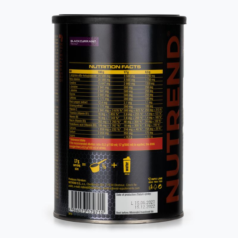 Pre-allenamento Nutrend N1 Ribes nero 510 g 2