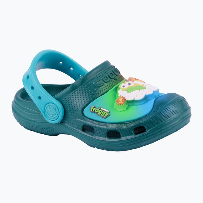 Coqui maxi infradito per bambini verde giungla/turchese hreo flash 9