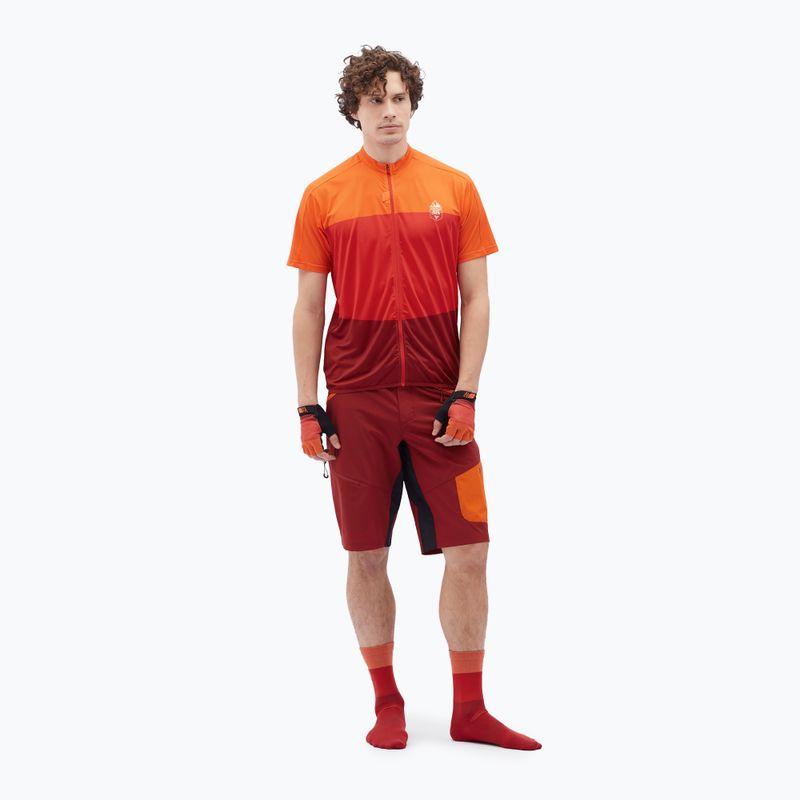 Pantaloncini da ciclismo SILVINI Rango Pro merlot/arancione da uomo 2