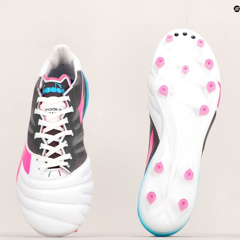Scarpe da calcio Diadora Brasil Elite Veloce GR ITA LPX Uomo bianco/rosa fluo/blu fluo 19