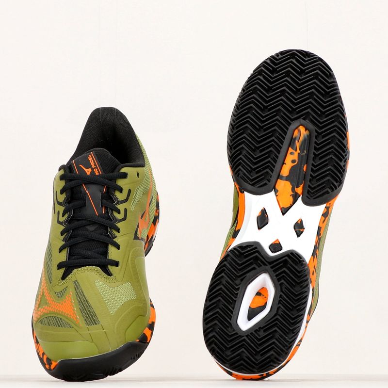 Scarpe Mizuno Wave Exceed Light 2 Padel da uomo verde callista/arancio vibrante/nero 18