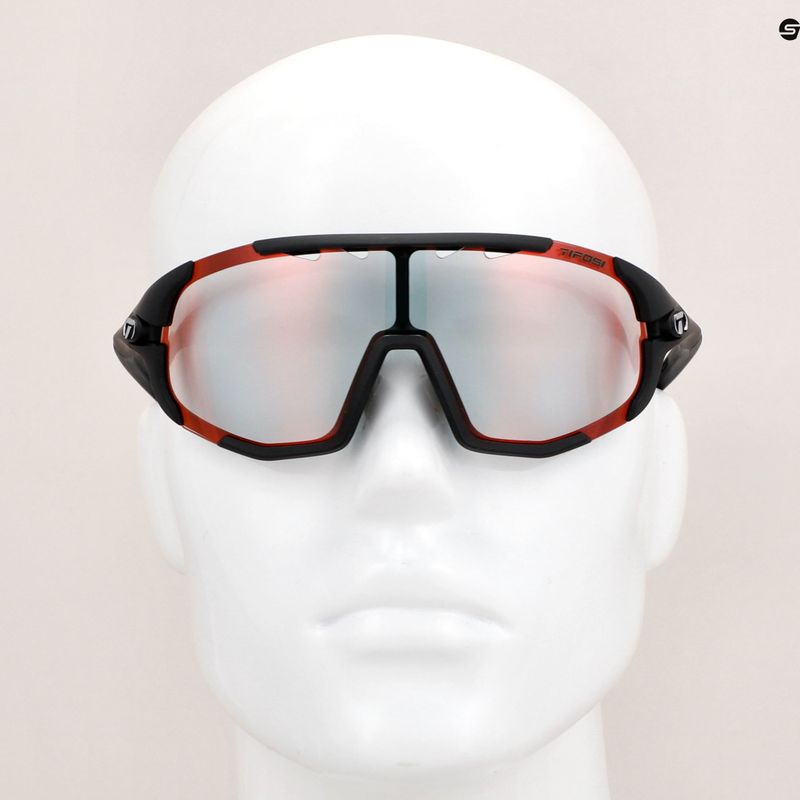 Occhiali da sole fotocromatici Tifosi Sledge Fototec nero opaco/rosso cario 9