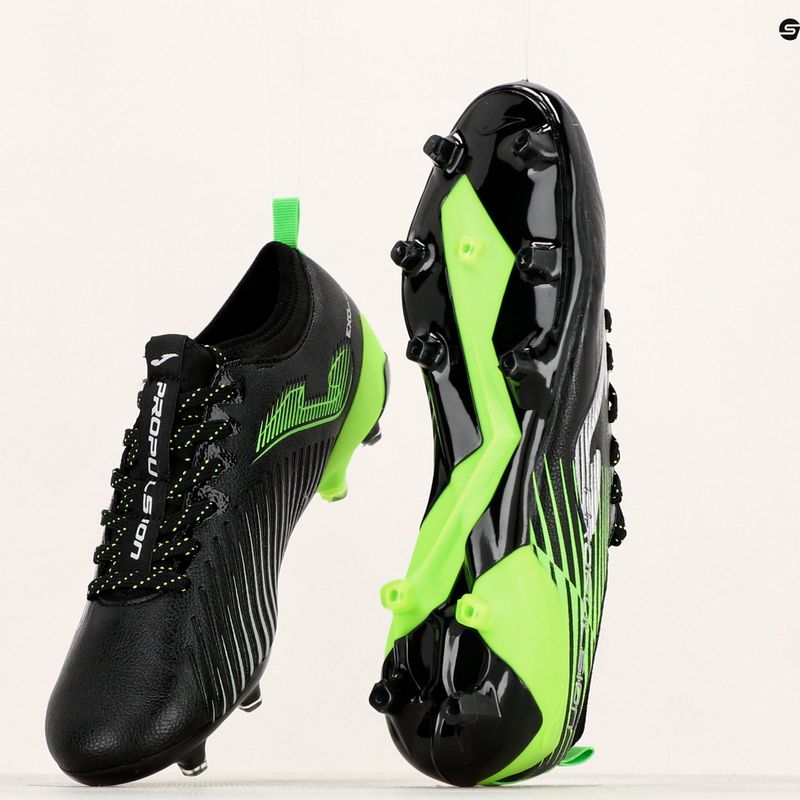 Scarpe da calcio Joma Propulsion Cup FG nero/verde fluor da uomo 14