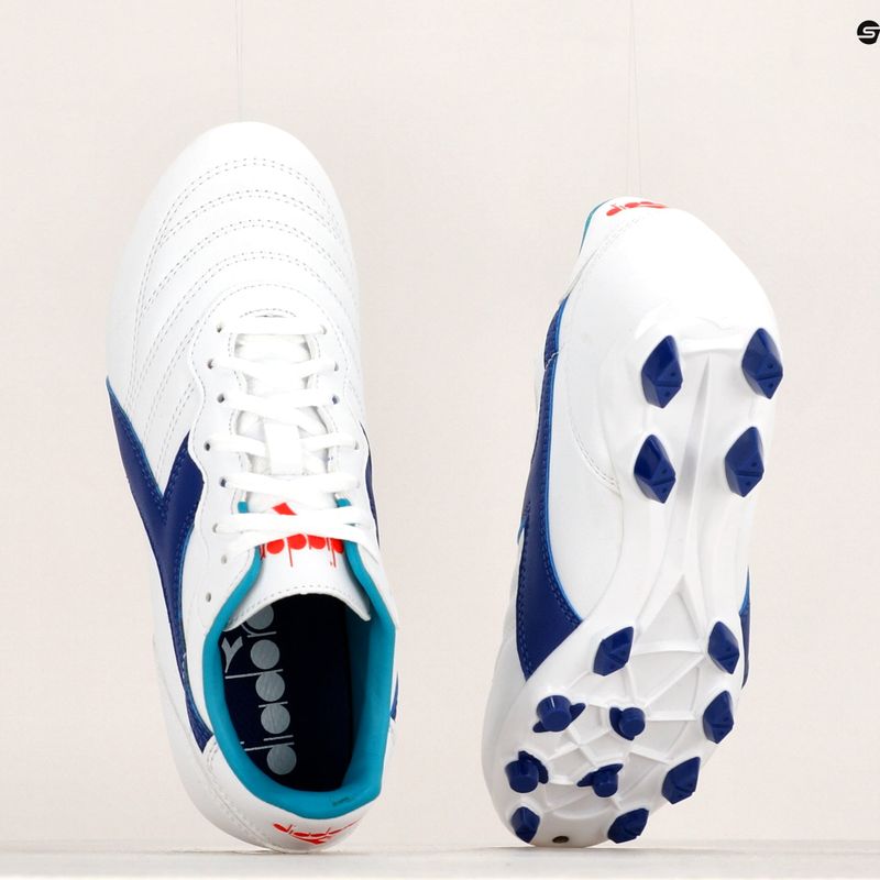 Scarpe da calcio per bambini Diadora Brasil 2 R LPU JR bianco/navy 12