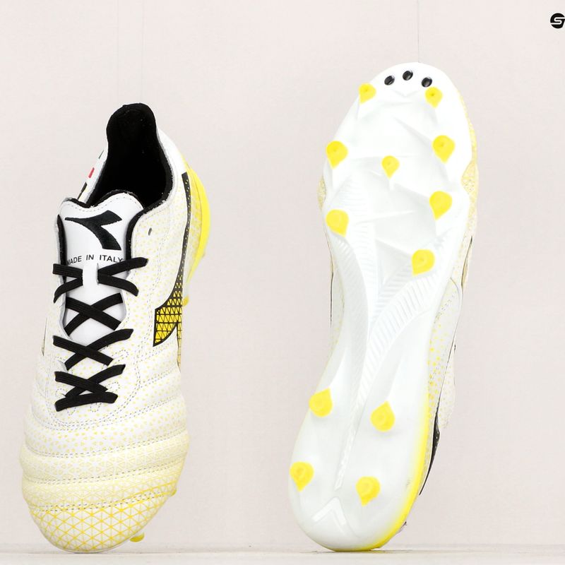 Scarpe da calcio Diadora Brasil Elite Tech GR ITA LPX uomo bianco/nero/giallo fluo 25