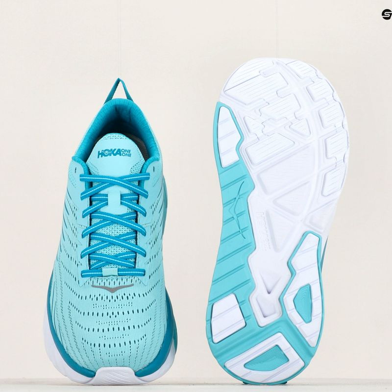 Scarpe da corsa da donna HOKA Arahi 4 Wide sabbia antigua/mare dei Caraibi 13