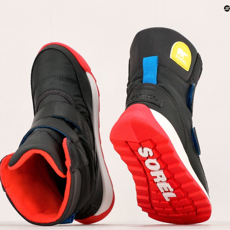 Sorel Whitney II Strap WP jet/poppy red junior stivali da neve 14