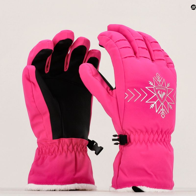 Guanto da sci da donna Rossignol Perfy G rosa orchidea 8