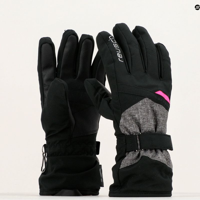 Guanto da sci da donna Reusch Helena R-TEX XT nero/nero melange/rosa glo 10