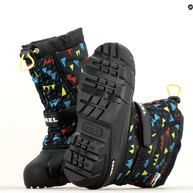Sorel Flurry Print Boys stivali da neve junior nero/nero 15