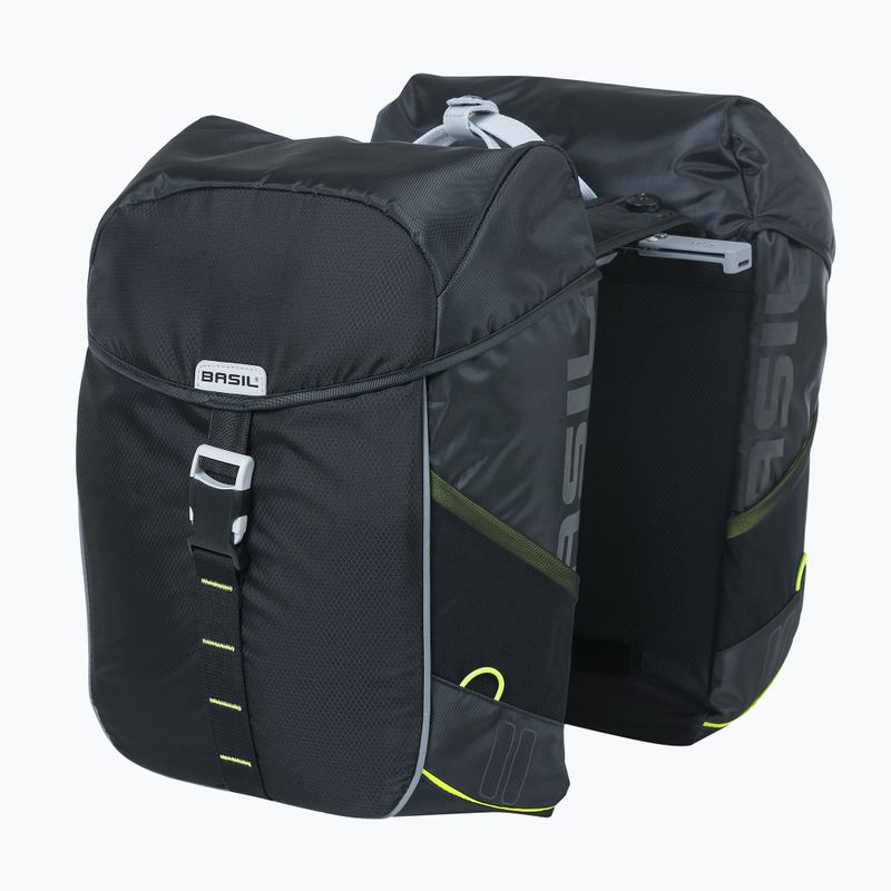 Basil Miles Double Bag 32 l nero/lime borsa da bicicletta