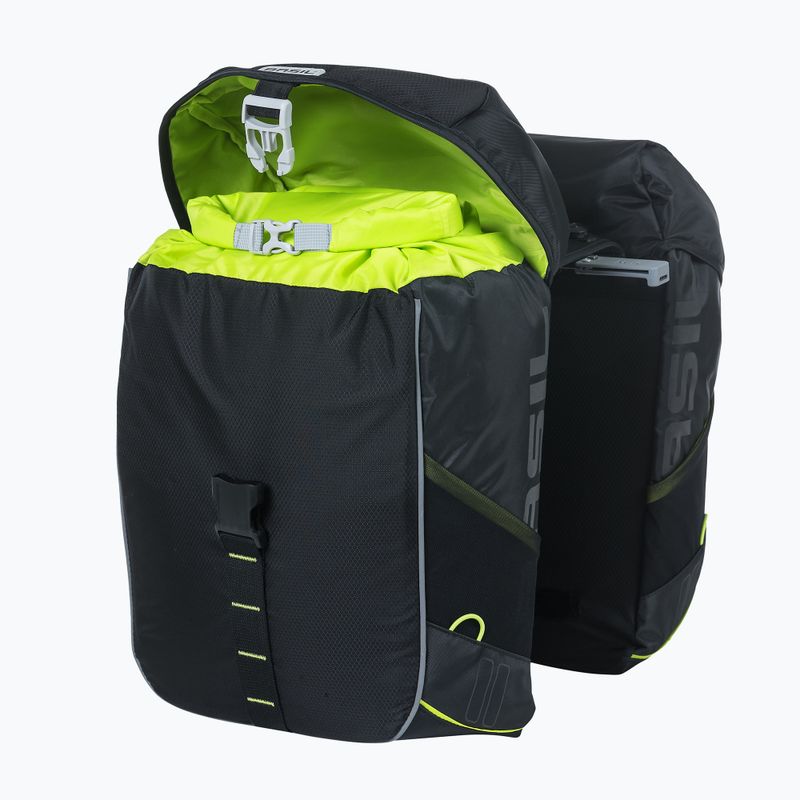 Basil Miles Double Bag 32 l nero/lime borsa da bicicletta 2