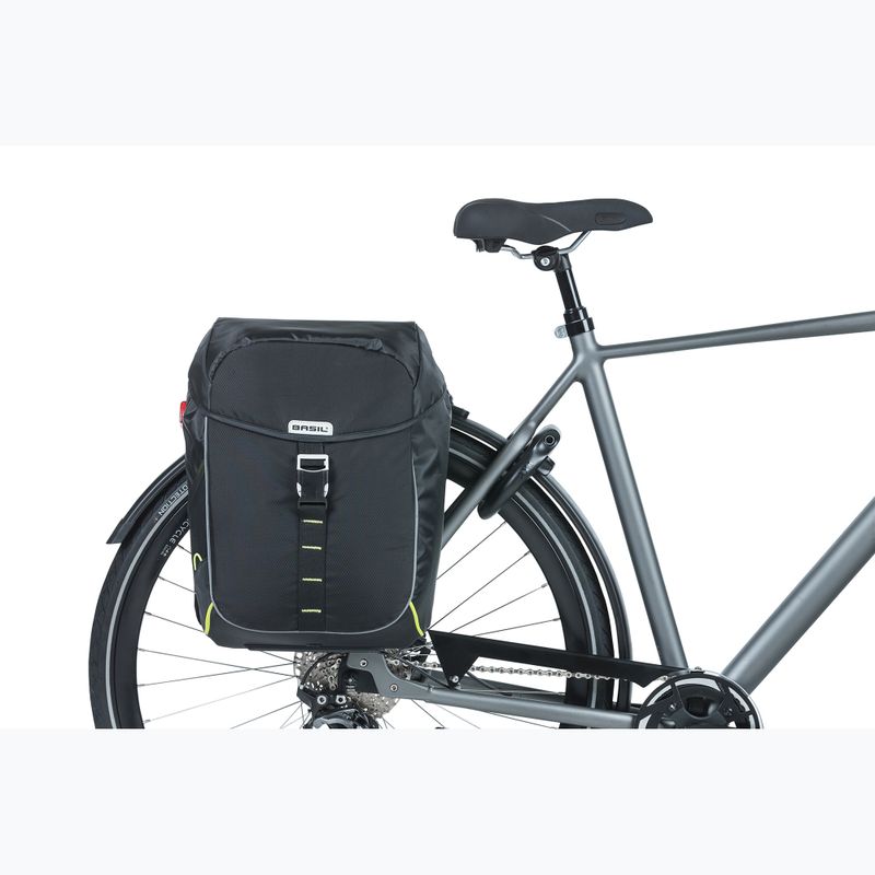 Basil Miles Double Bag 32 l nero/lime borsa da bicicletta 5