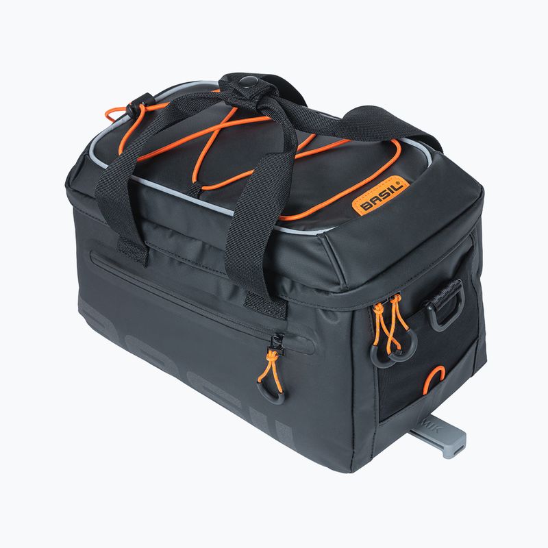 Borsa da bicicletta per portapacchi Basil Miles Tarpaulin MIK 7 l nero/arancione