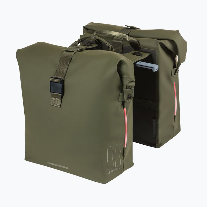 Basil Soho Nordlicht Borsa doppia MIK 41 l verde muschio Borsa da bicicletta 3