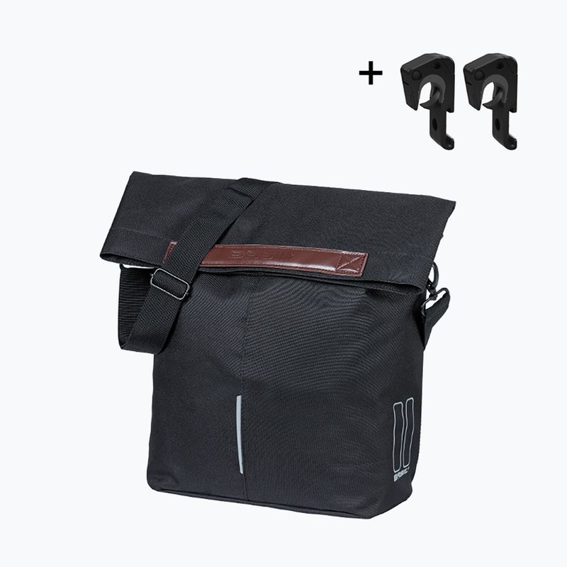 Borsa da bici per portapacchi Basil City Shopper MIK Hooks 16 l black 2