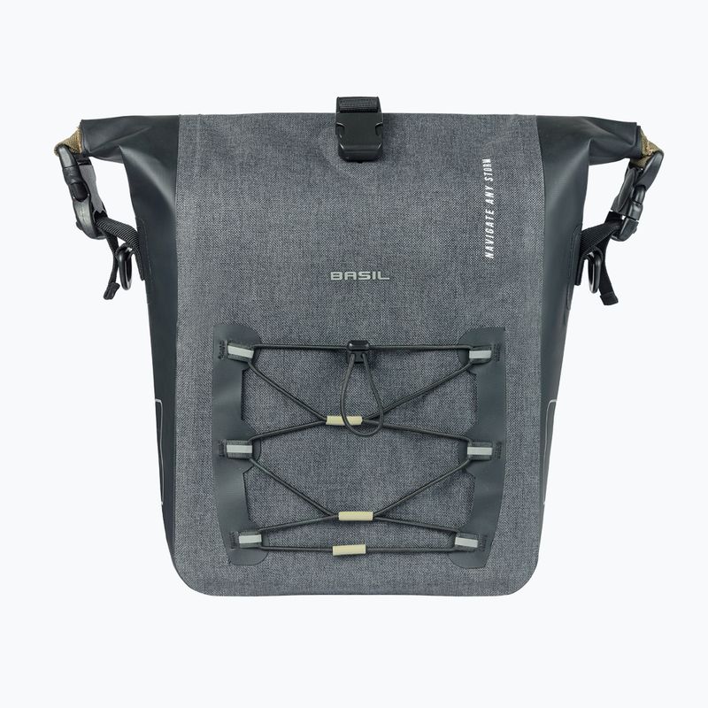 Basil Navigator Storm Hook On 12-15 l grigio/nero borsa da bicicletta