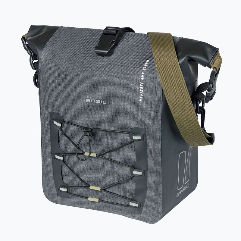 Basil Navigator Storm Hook On 12-15 l grigio/nero borsa da bicicletta 3