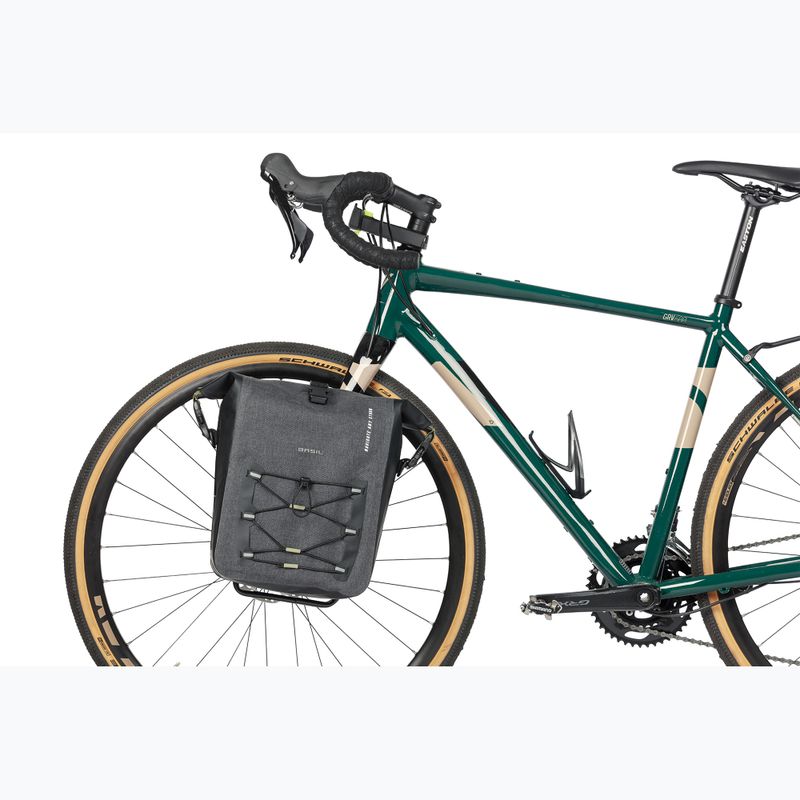 Basil Navigator Storm Hook On 12-15 l grigio/nero borsa da bicicletta 6