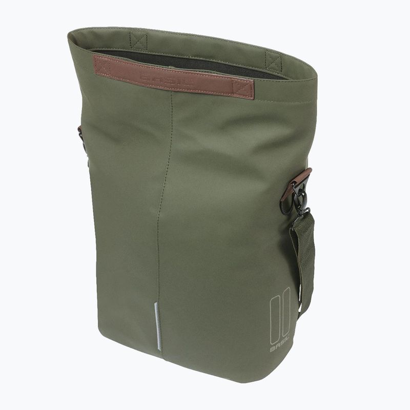 Borsa portabici Basil City Shopper in pelle vegana 16 l verde muschio 5