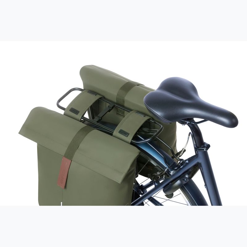 Basil City Doppia pelle vegana 32 l verde borse da bicicletta 6