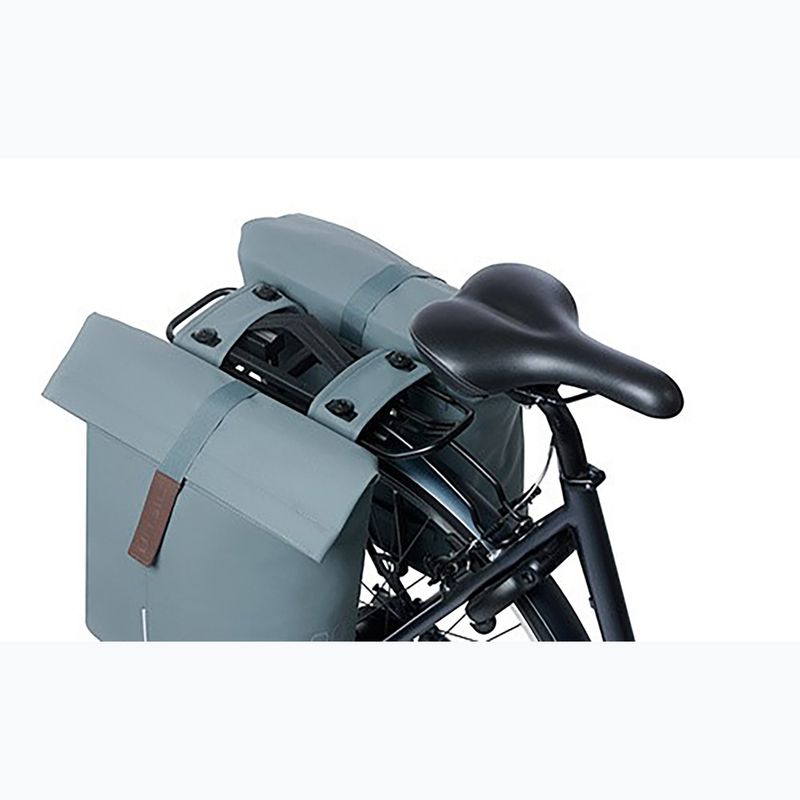 Basil City Double Bag MIK 32 l grafite/marrone borsa da bicicletta 6