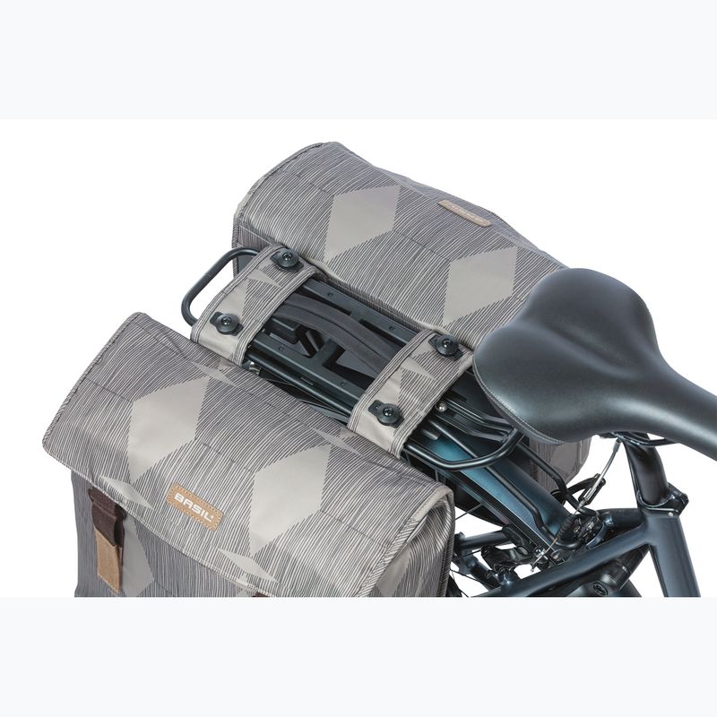 Basil Elegance Borsa doppia MIK per bicicletta 40-49 l chateau taupe 6