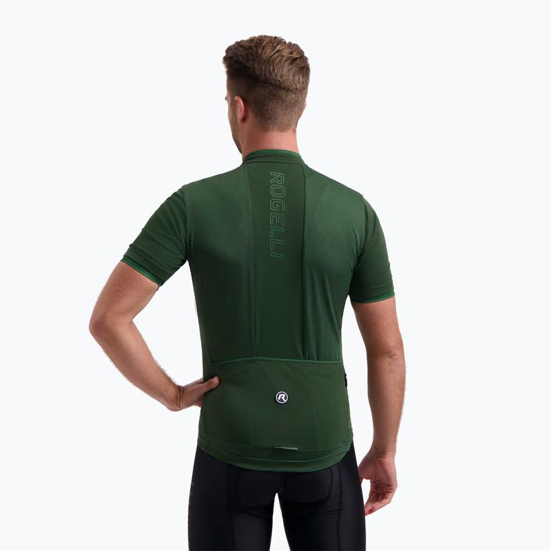 Maglia da ciclismo Rogelli Essential verde militare da uomo 2