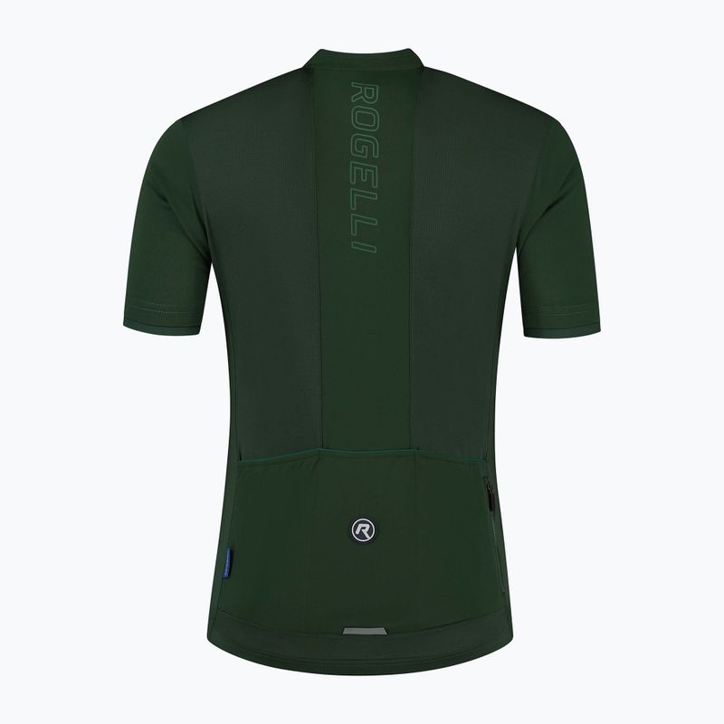 Maglia da ciclismo Rogelli Essential verde militare da uomo 4