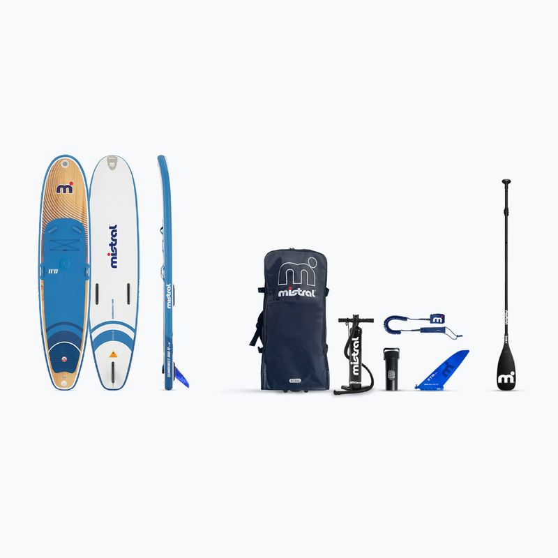 SUP Mistral Sunburst Air 11'0 Legno tavola blu/bianco