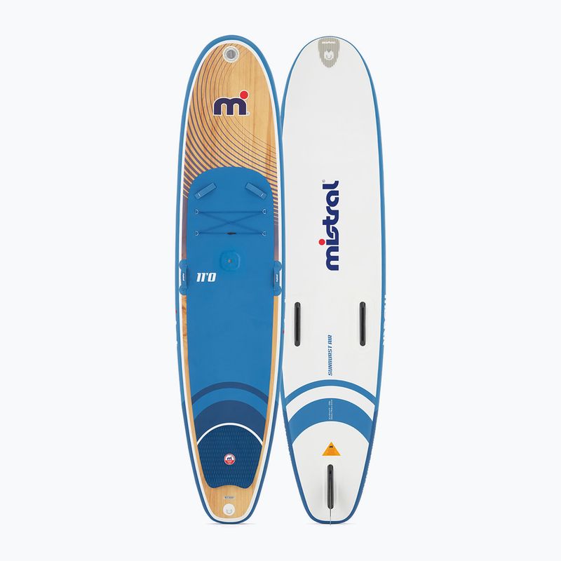 SUP Mistral Sunburst Air 11'0 Legno tavola blu/bianco 2