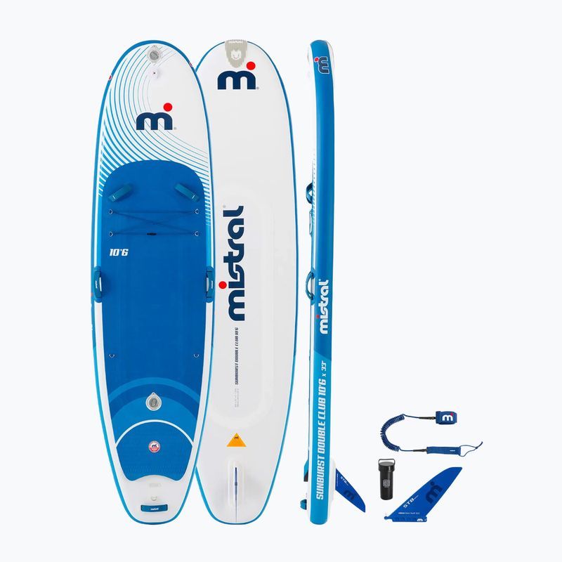 Tavola da SUP Mistral Sunburst Double Club 10'6" tavola bianca/verde