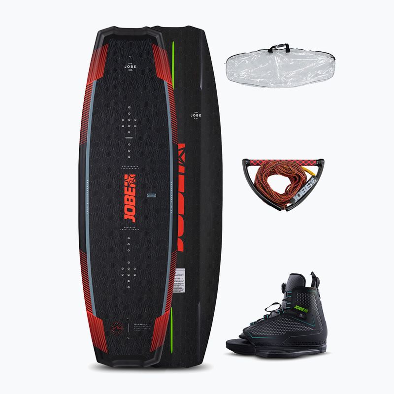 JOBE Logo Wakeboard 138 & Unit Set nero/rosso 5