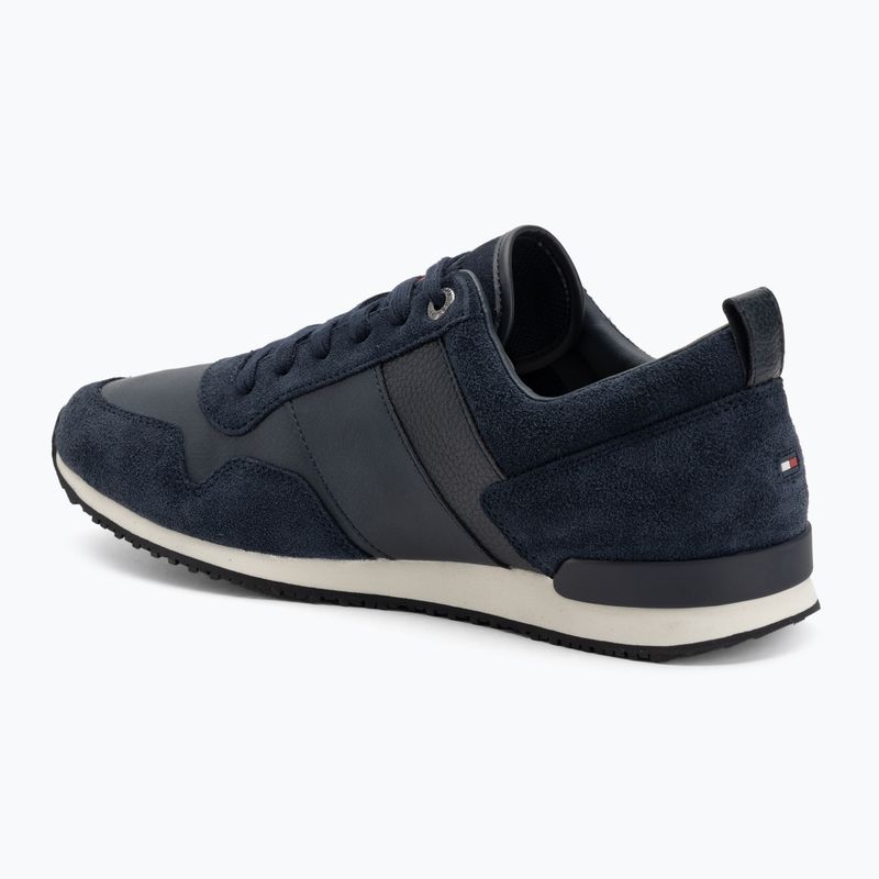 Tommy Hilfiger scarpe da uomo Iconic Leather Suede Mix Runner mezzanotte 3