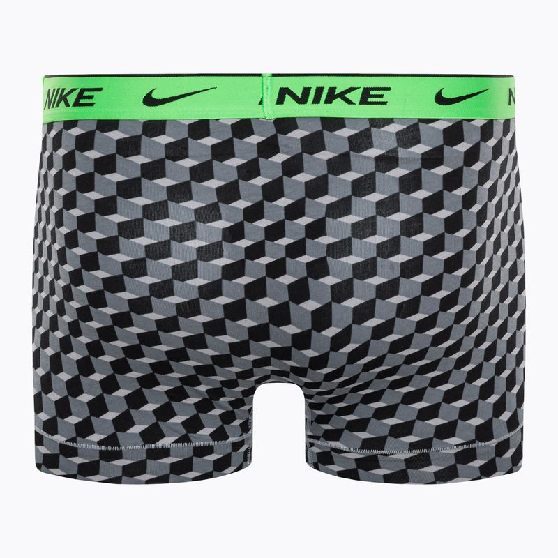 Uomo Nike Everyday Cotton Stretch Trunk boxer 3 paia stampa geo block/grigio freddo/nero 3