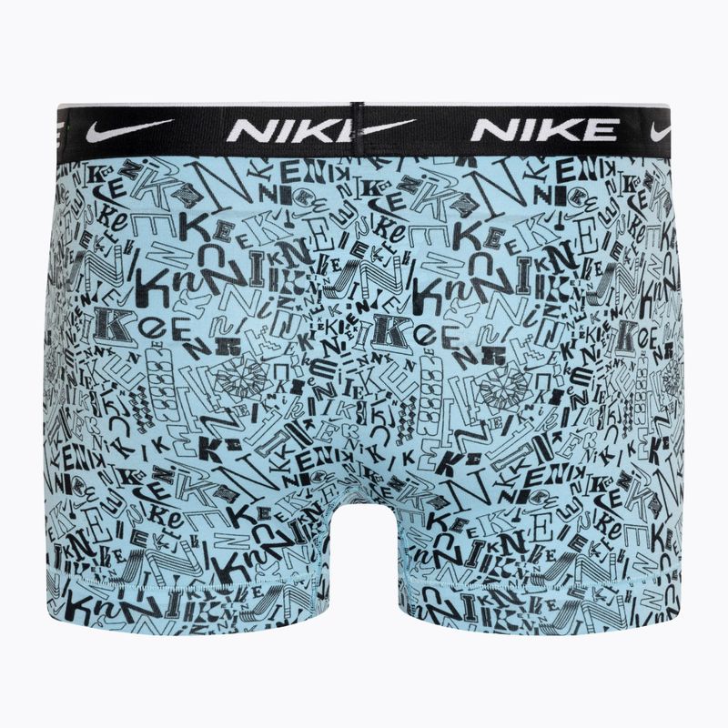 Boxer da uomo Nike Everyday Cotton Stretch Trunk 3 paia blu acquario stampa lg/grigio/rossouni 3