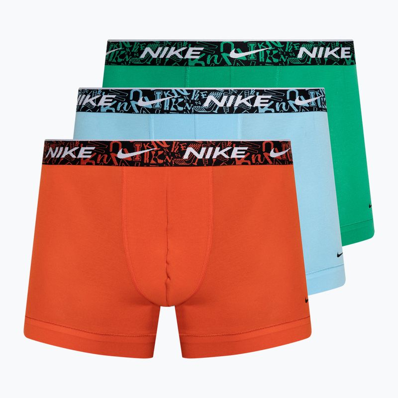 Uomo Nike Everyday Cotton Stretch Trunk boxer 3 paia rosso/blu acquario/verde stadio