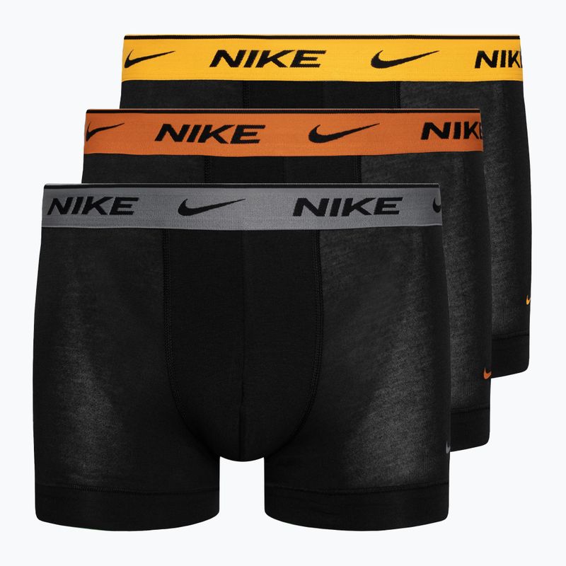 Boxer da uomo Nike Everyday Cotton Stretch Trunk 3 paia grigio/arancio/giallo