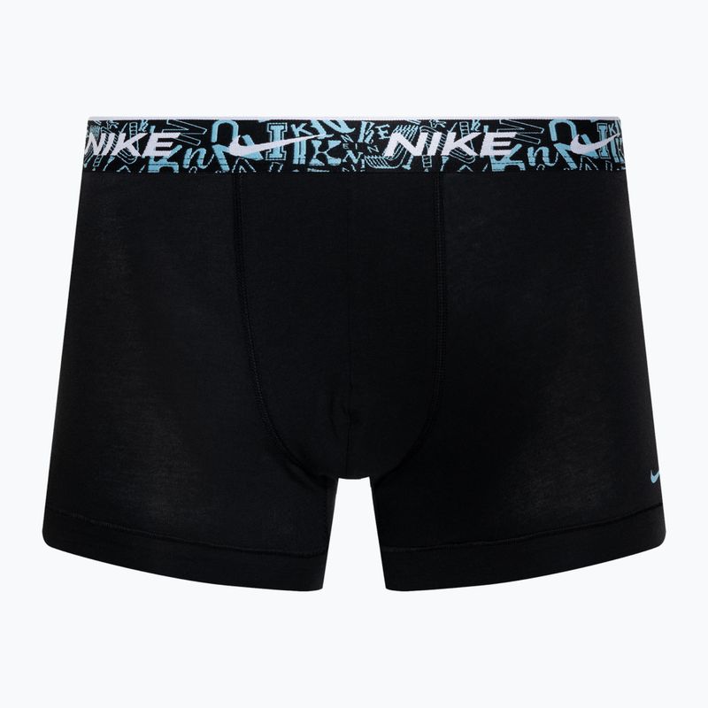 Uomo Nike Everyday Cotton Stretch Trunk boxer 3 paia nero/rosso/blu acquario/verde stadio 4