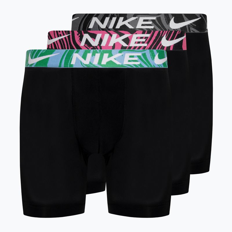 Uomo Nike Dri-Fit Essential Micro Boxer 3 paia nero/aquarius bleu/laser fucsia/grigio