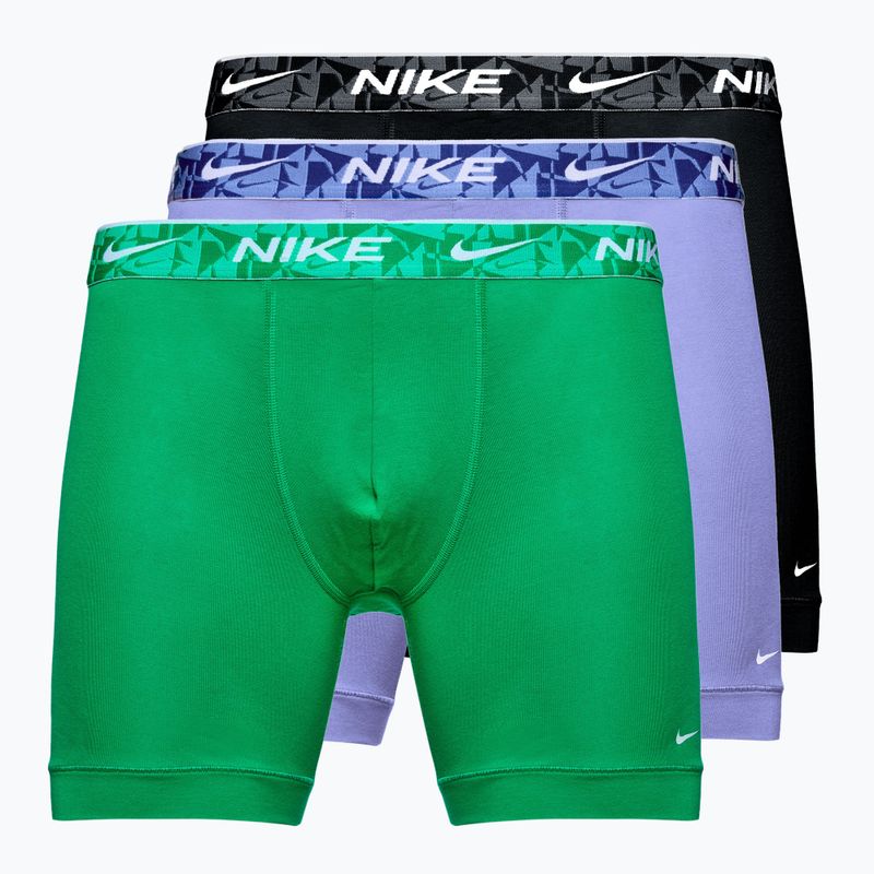 Boxer da uomo Nike Everyday Cotton Stretch 3 paia verde/nero