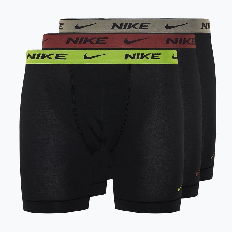 Boxer Nike Everyday Cotton Stretch da uomo 3 paia cyber nero/grigio cuoio/pony scuro