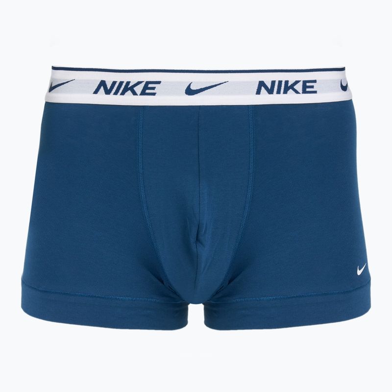 Boxer da uomo Nike Everyday Cotton Stretch Trunk 3 paia blu militare chiaro/blu force/bianco in vita 2