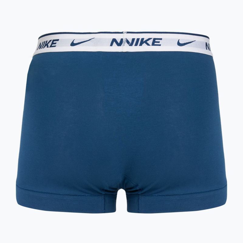 Boxer da uomo Nike Everyday Cotton Stretch Trunk 3 paia blu militare chiaro/blu force/bianco in vita 3