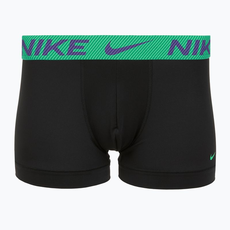 Boxer da uomo Nike Dri-Fit Essential Micro Trunk 3 paia nero verde shock/wild violet/nero testo wb 2