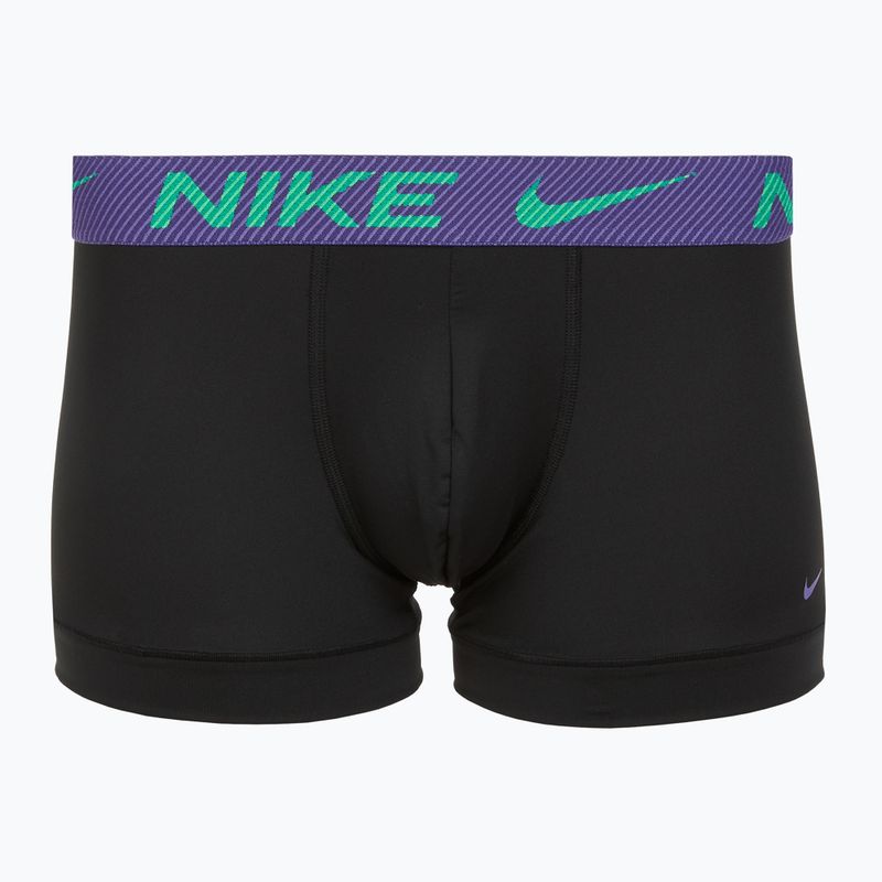 Boxer da uomo Nike Dri-Fit Essential Micro Trunk 3 paia nero verde shock/wild violet/nero testo wb 3