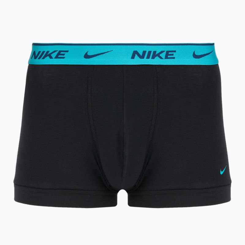 Boxer da uomo Nike Everyday Cotton Stretch Trunk 3 paia nero blu chiaro/cactus polveroso/nero in vita 4