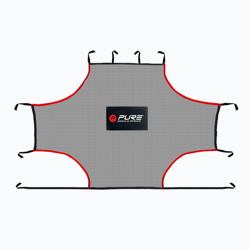 Pure2Improve 3 x 2 m nero e rosso 2810 telo per allenamento in porta